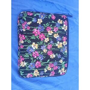 vera bradley black with bright floral quilted laptop sleeve‎ *see photos*